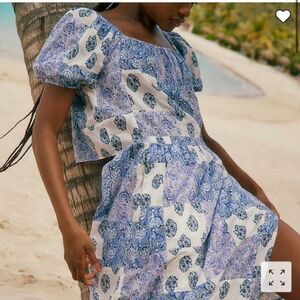 J Crew Puff Sleeve Cropped Top in Patchwork Print